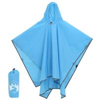 vidaXL Pončas nuo lietaus su gobtuvu, mėlynas, 223x145cm, 2-1 dizaino