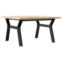 vidaXL Kavos staliukas, 80x80x45,5cm, pušis ir plieninis, Y formos rėmas