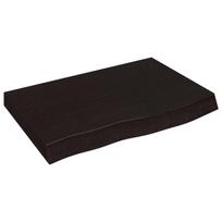 vidaXL Stalviršis, tamsiai rudas, 60x40x(2–6)cm, ąžuolo masyvas