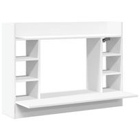 vidaXL Sieninis rašomasis stalas, baltas, 105x48x75cm, mediena