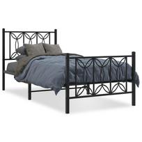 vidaXL Lovos rėmas su galvūgaliu/kojūgaliu, juodas, 75x190cm, metalas