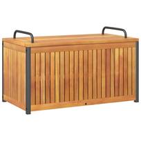 vidaXL Lauko dėžė pagalvėlėms, 85x45x45/53cm, akacijos masyvas/plienas