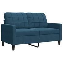vidaXL Dvivietė sofa, mėlynos spalvos, 120cm, aksomas
