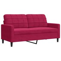 vidaXL Dvivietė sofa, raudonojo vyno spalvos, 140cm, aksomas
