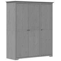 vidaXL Drabužių spinta BODO, pilka, 146x53,5x173 cm, pušies masyvas
