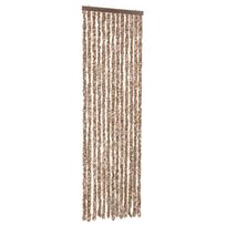 vidaXL Užuolaida nuo musių, smėlio ir tamsiai ruda, 56x200cm, šenilis