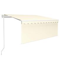 vidaXL Markizė su uždanga/LED/vėjo jutikliu, kreminė, 3,5x2,5m