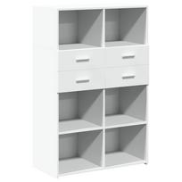 vidaXL Komoda, baltos spalvos, 80x42,5x124cm, apdirbta mediena