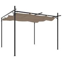 vidaXL Pergolė su ištraukiamu stogu, taupe spalvos, 295x292x230cm