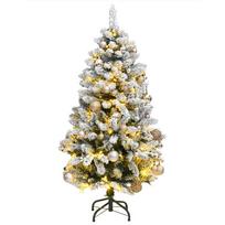 vidaXL Kalėdų eglutė su šarnyrinėmis šakomis/LED/žaisliukais, 120cm