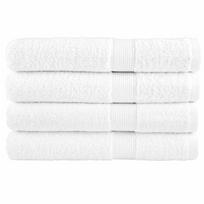 vidaXL Pirties rankšluosčiai, SOLUND, 4vnt., balti, 80x200cm, 600g/m²