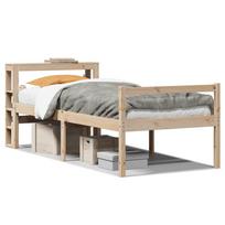 vidaXL Lova senjorams su galvūgaliu, 90x200 cm, medienos masyvas