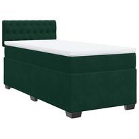 vidaXL Lova su spyruoklėmis ir čiužiniu, žalia, 90x200 cm, aksomas