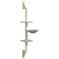 vidaXL Draskyklė katėms su draskymo stovu, šviesiai pilka, 142,5cm