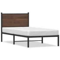 vidaXL Lovos rėmas be čiužinio, rudas ąžuolo, 90x200cm, metalas