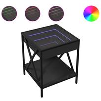 vidaXL Naktinis staliukas su Infinity LED, juodas, 40x40x49cm