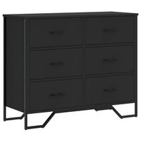 vidaXL Komoda su stalčiais, juoda, 91x35,5x74,5cm, apdirbta mediena