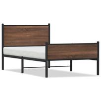 vidaXL Lovos rėmas be čiužinio, rudas ąžuolo, 100x190cm, metalas