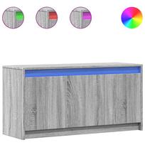 vidaXL Televizoriaus spintelė su LED, pilka, 100x34x50cm, mediena