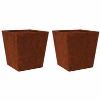 vidaXL sodo vazonai 2 vnt 50x50x50 cm oro sąlygoms atsparus plienas