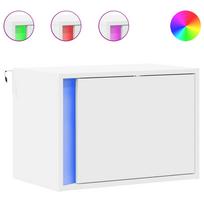 vidaXL Sieninės naktinės spintelės su LED, 2vnt., baltos