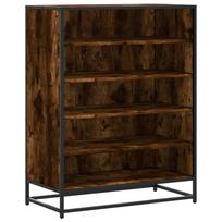 vidaXL Spintelė batams, dūminio ąžuolo, 75x38x97,5cm, mediena/metalas