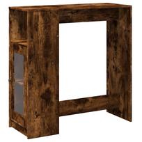 vidaXL Baro stalas su lentynomis, dūminis, 101x40x103,5cm, mediena