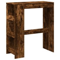 vidaXL Baro stalas su lentynomis, dūminis, 90x40x103,5cm, mediena