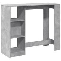 vidaXL Baro stalas su lentyna, betono, 124x46x103,5cm, mediena