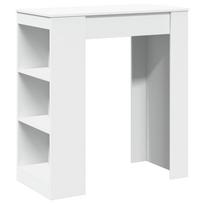 vidaXL Baro stalas su lentynomis, baltas, 95x47x103,5cm, mediena