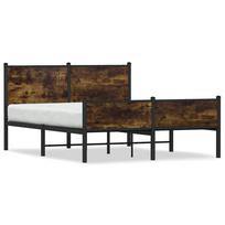 vidaXL Lovos rėmas be čiužinio, dūminio ąžuolo, 150x200cm, metalas