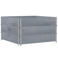 vidaXL Sodo lovelis, pilkas, 100x100cm, pušies medienos masyvas