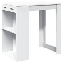 vidaXL Baro stalas, baltos spalvos, 102x70x103,5cm, apdirbta mediena