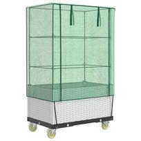 vidaXL Pakelta lysvė su uždangalu ir rateliais, 80x50x182cm