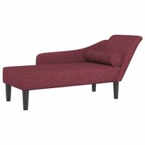 vidaXL Poilsio sofa su ilga pagalve, raudonojo vyno spalvos, audinys
