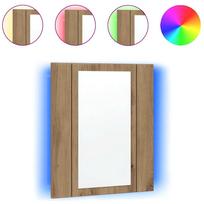 vidaXL Veidrodinė LED vonios spintelė, artisano, 40x12x45cm, mediena