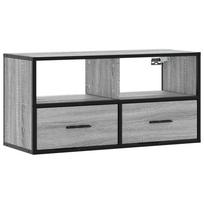 vidaXL Televizoriaus spintelė, pilka, 80x31x39,5cm, mediena ir metalas