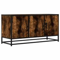 vidaXL Televizoriaus spintelė, dūminė, 100x35x50cm, mediena ir metalas