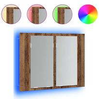 vidaXL Veidrodinė LED spintelė, medienos, 60x12x45cm, apdirbta mediena