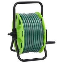 vidaXL Žarnos ritė su tvirtinimo detalėmis, žalia, 0,5", 50m, PVC