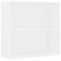vidaXL Spintelė knygoms, 2 lentynos, balta, 80x30x76,5cm, mediena