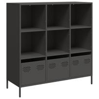 vidaXL Komoda, juodos spalvos, 101,5x39x103,5cm, plienas