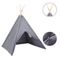 vidaXL Vaikiška tipi palapinė, pilka, 120x120x150cm, persiko oda