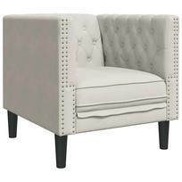 vidaXL Chesterfield krėslas, kreminės spalvos, aksomas
