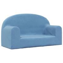 vidaXL Vaikiška dvivietė sofa, mėlynos spalvos, minkštas pliušas