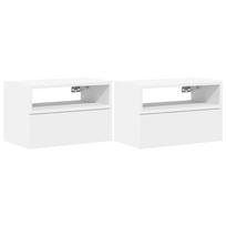vidaXL Sieninės naktinės spintelės, 2vnt., baltos, 45x26x28,5cm