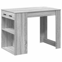 vidaXL Rašomasis stalas su stalčiumi/lentyna, pilka, 102x62x77,5cm