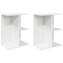 vidaXL Naktinės spintelės, 2vnt., balta, 46,5x29x61cm, mediena