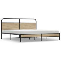 vidaXL Lovos rėmas be čiužinio, dūminio ąžuolo, 180x200cm, metalas