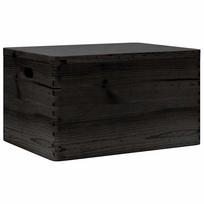 vidaXL Medinė dėžutė su dangteliu/rankenomis, juoda, 40x30x23cm, pušis